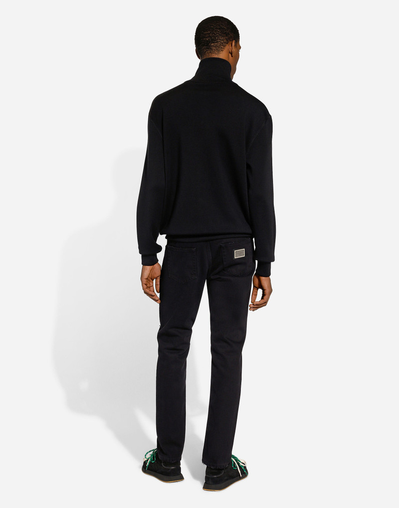 Cashmere and silk zip-up sweatshirt with DG patch 3
