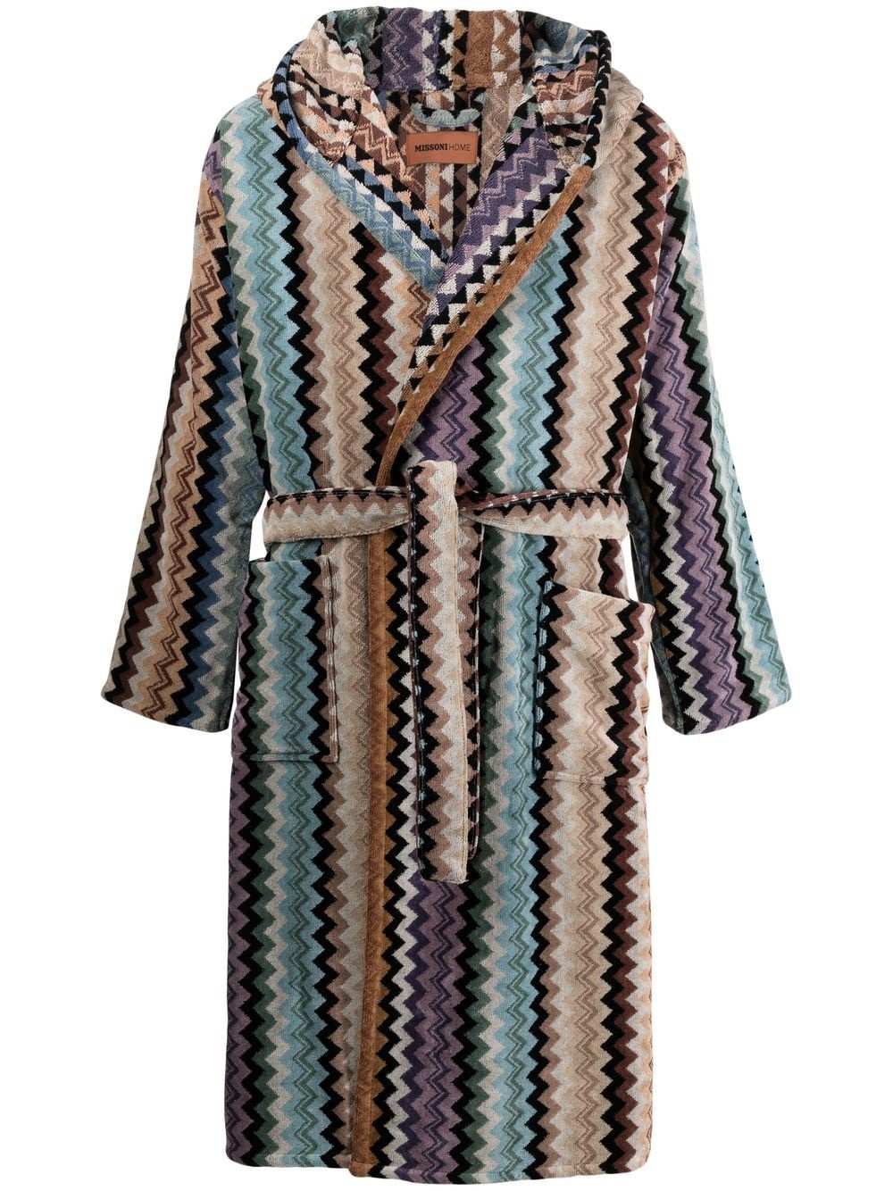 Adam zigzag-pattern bathrobe - 1