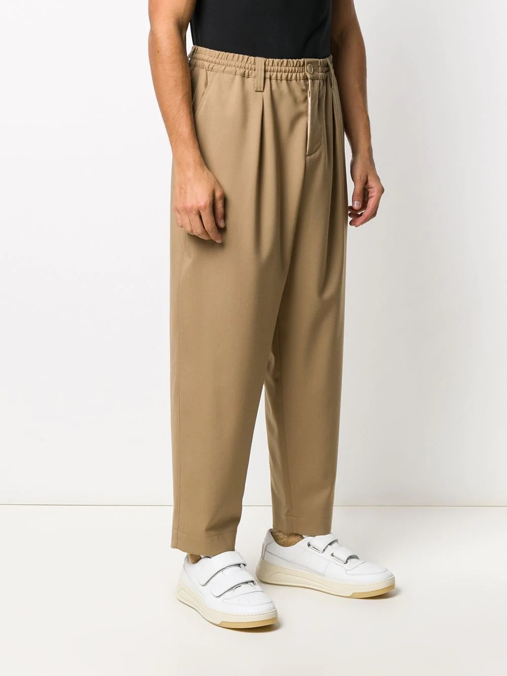 drop-crotch tapered trousers - 3