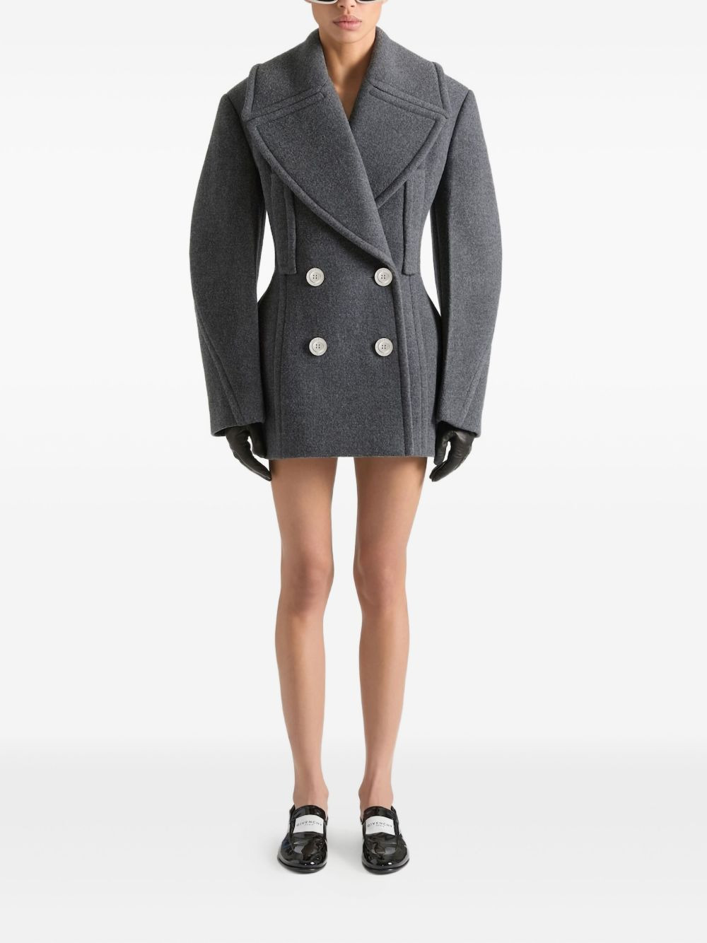 double-breasted balloon-sleeve jacket - 2