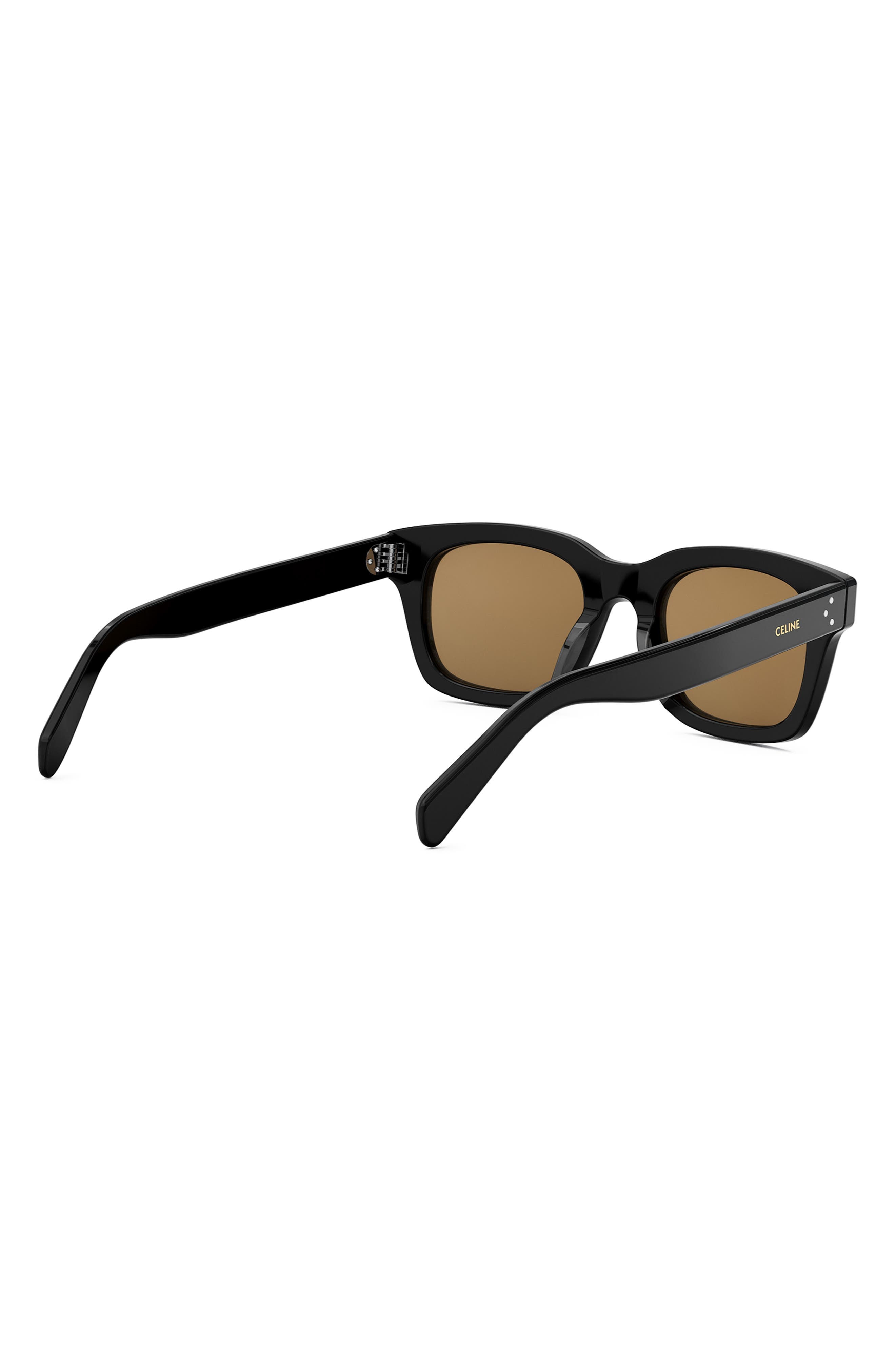 CELINE Bold 3 Dots 50mm Square Sunglasses in Shiny Black /Roviex at Nordstrom - 7