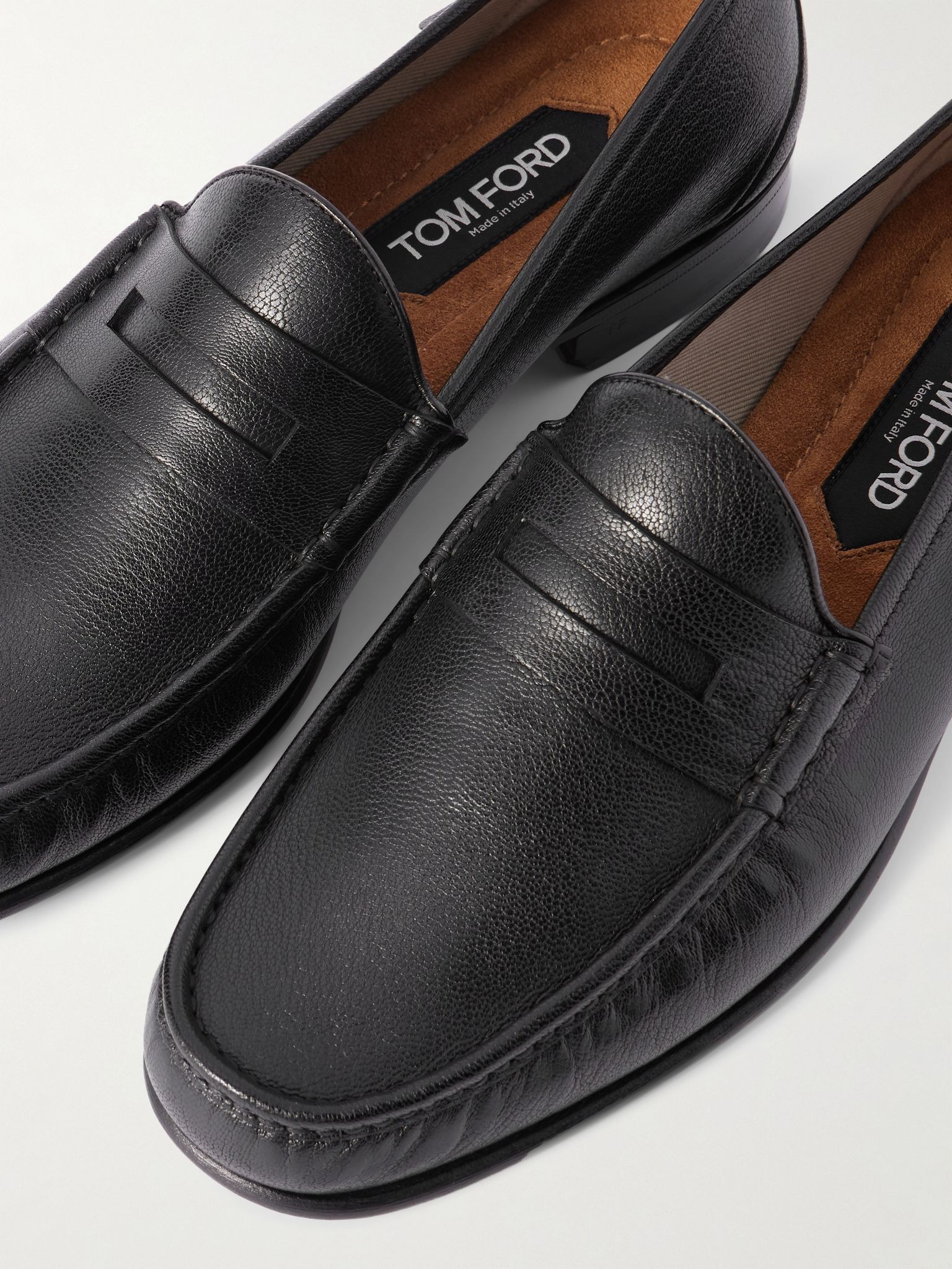 York Full-Grain Leather Penny Loafers Black - 5