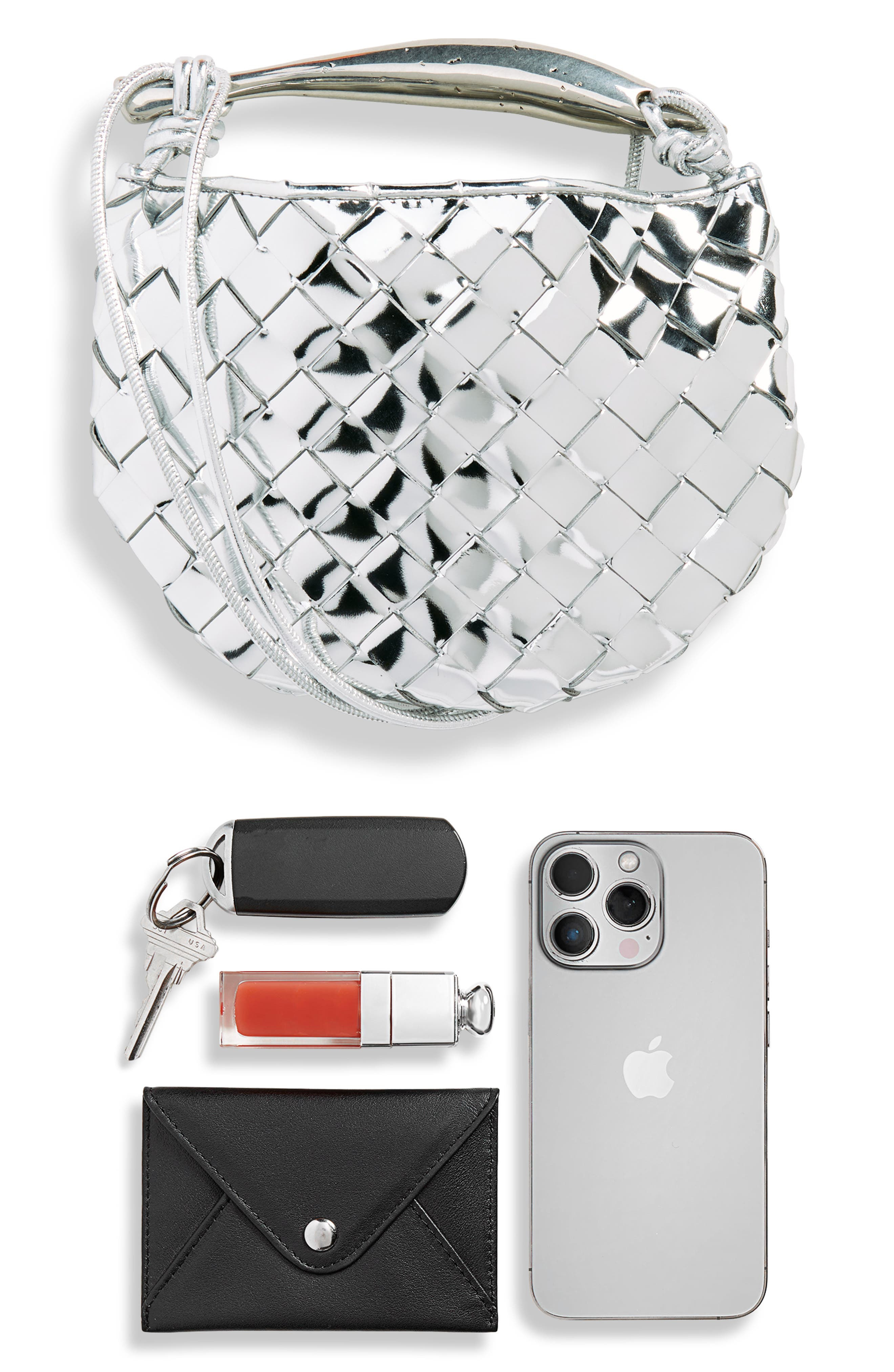 Bottega Veneta Mini Sardine Intrecciato Crossbody Bag in Silver/Vintage at Nordstrom - 8