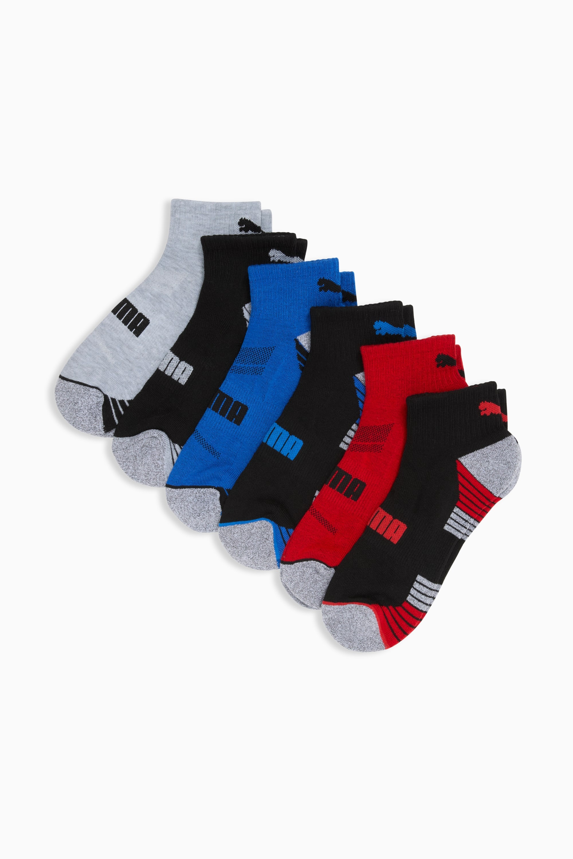 Men's Half-Terry Quarter-Length Crew Socks (6 Pairs) - 1