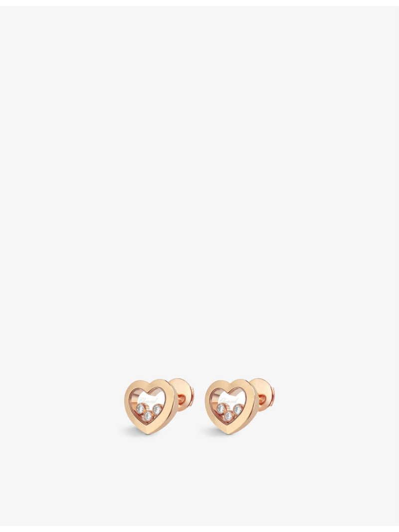 Chopard Happy Diamonds 18ct rose-gold and diamond earrings outlook