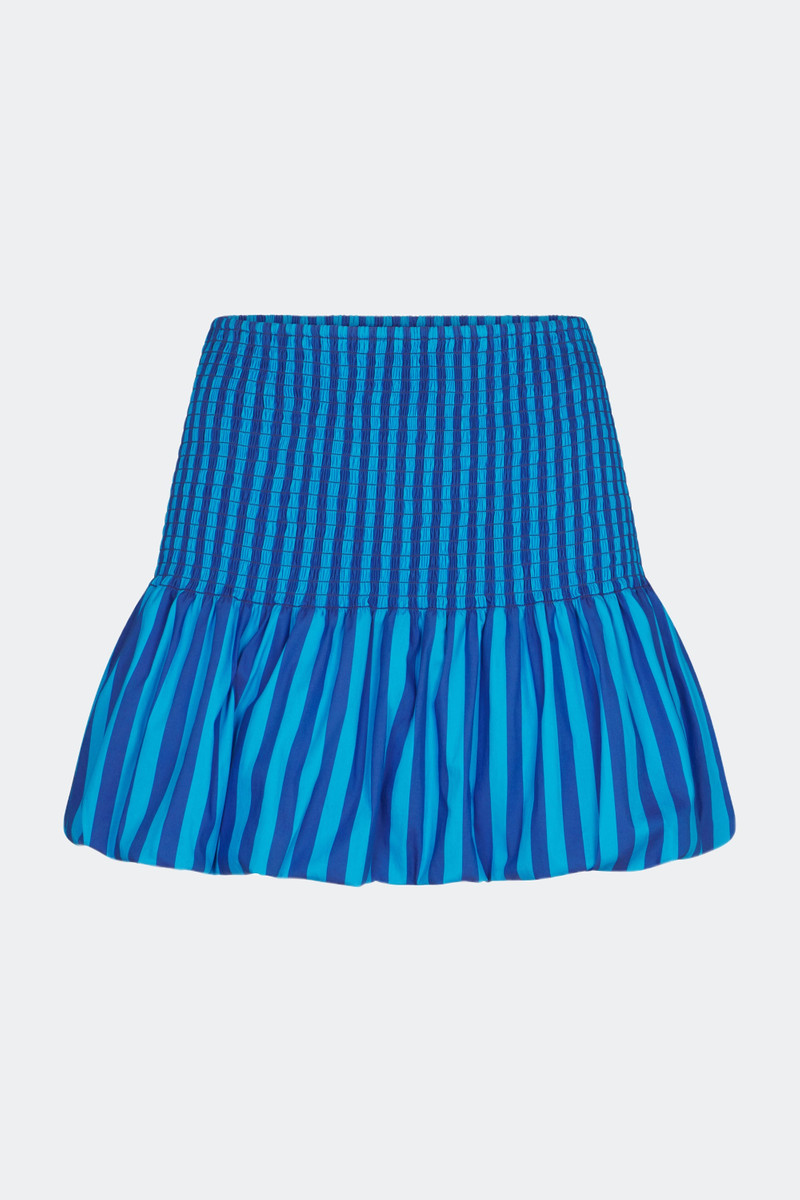 Sancho Poplin Skirt In Tonal Blue Stripe 1