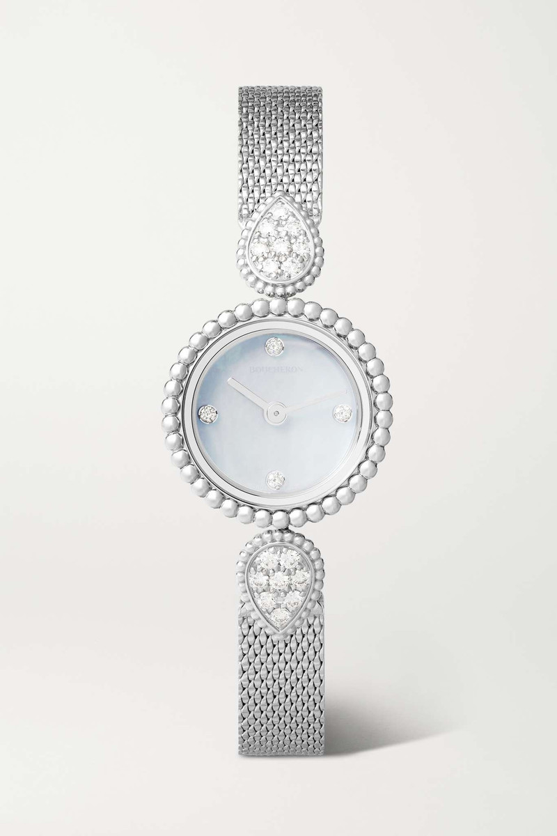 Serpent Bohème 23mm stainless steel, mother-of-pearl and diamond watch 1