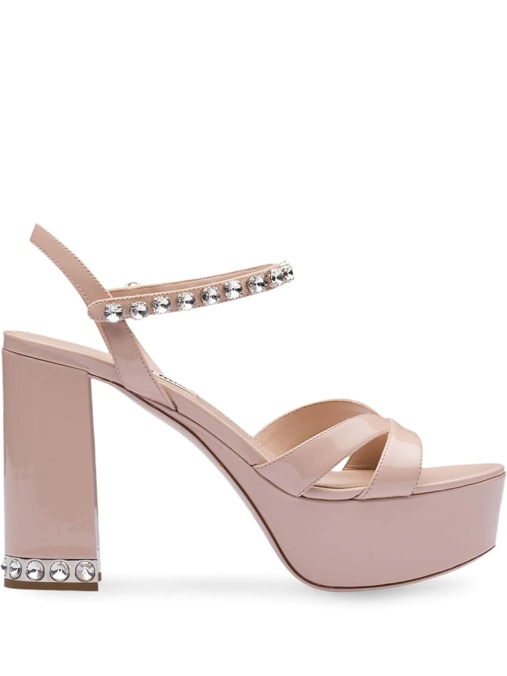 crystal embellished platform sandals - 1