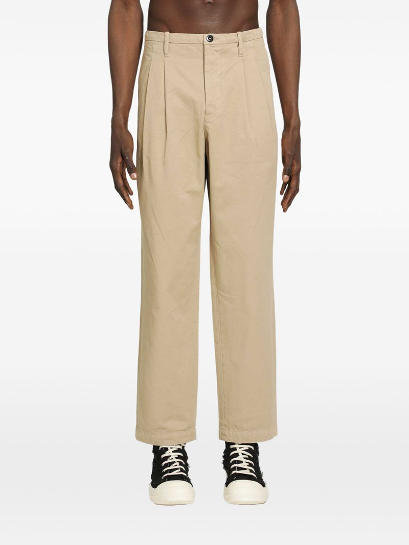 pleated cotton-gabardine loose trousers 1