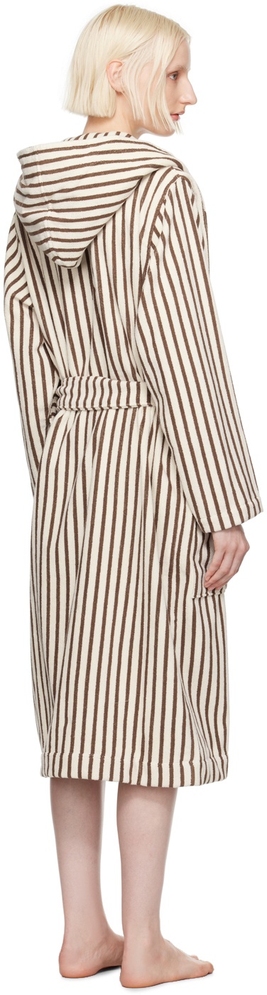 Brown & Off-White Classic Bathrobe - 3