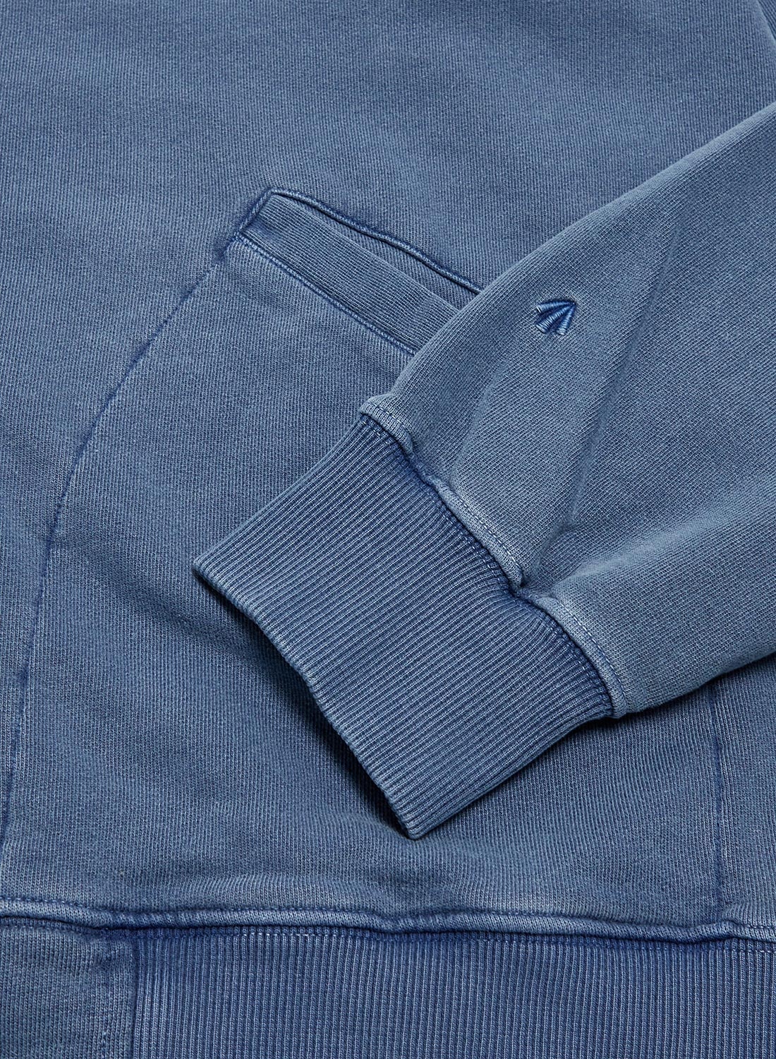 Embroidered Arrow Zip Hoodie in Denim - 6