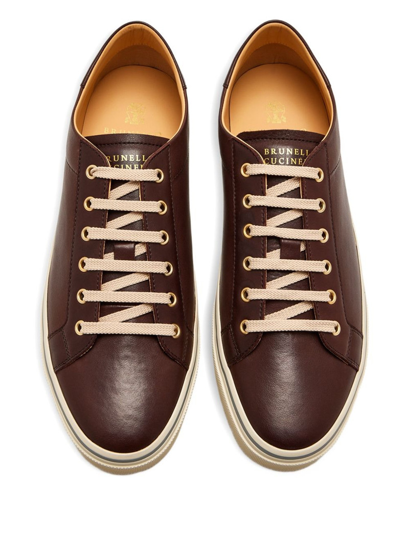 lace-up leather sneakers 3