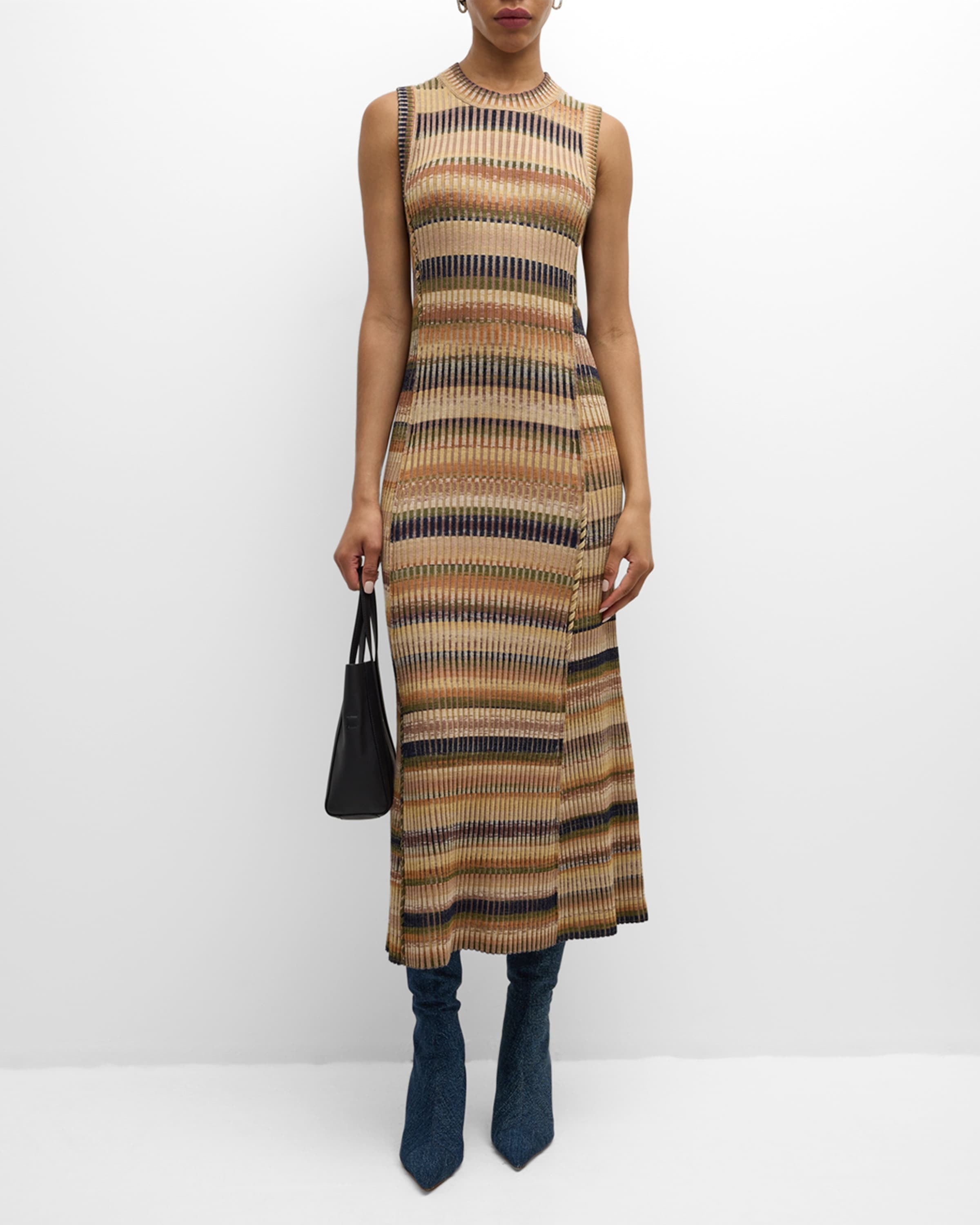 Fairfax Sleeveless Stripe Knit Midi Dress - 2