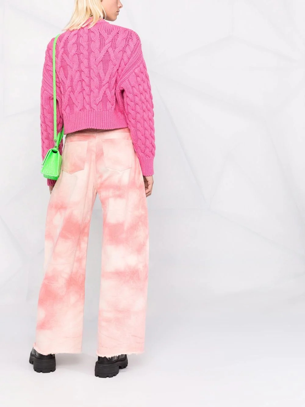cable-knit cropped jumper - 4