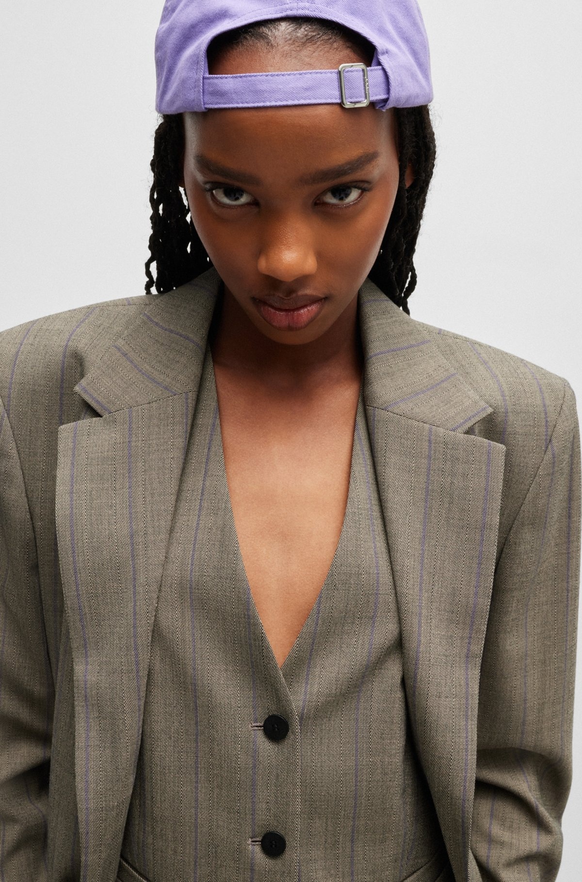 REGULAR-FIT WAISTCOAT IN STRIPED CLOTH - 5