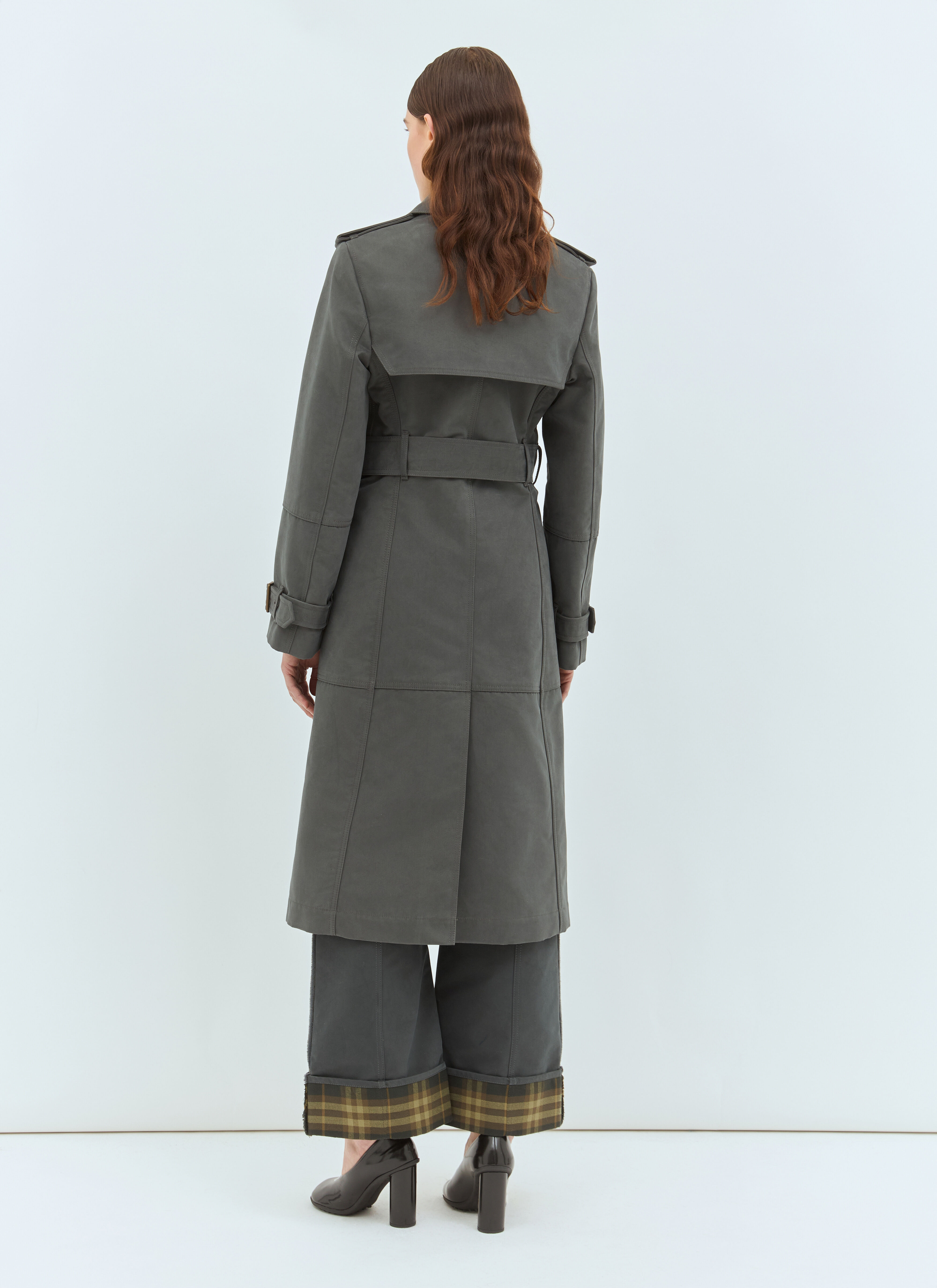 Long Cotton Nylon Trench Coat - 5