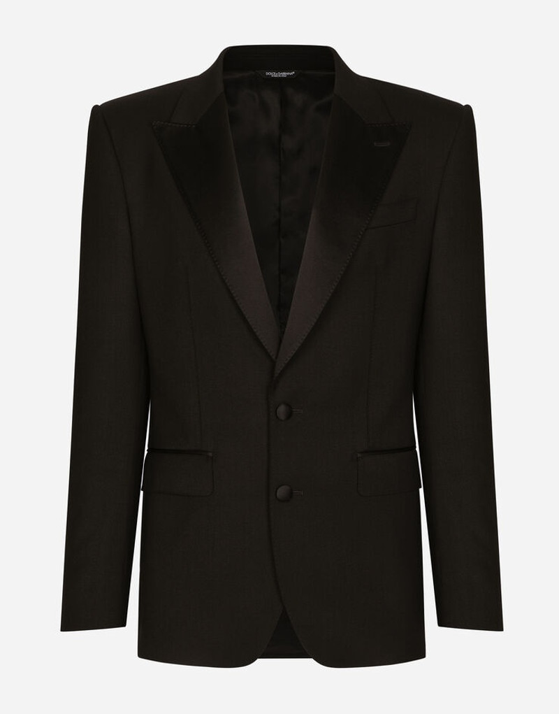 Single-breasted stretch wool Sicilia-fit tuxedo jacket - 1
