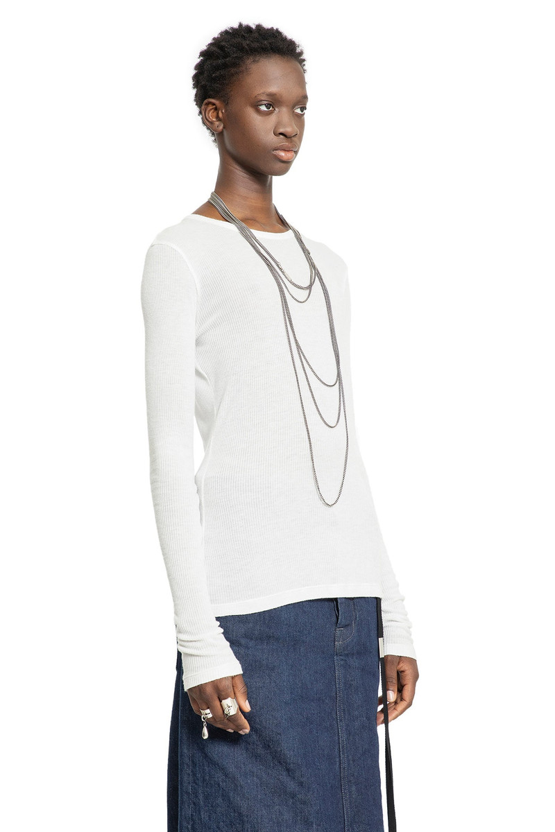 Ann Demeulemeester Fiene-Long-Sleeve-T-Shirt-In-Viscose-Cotton-Rib outlook