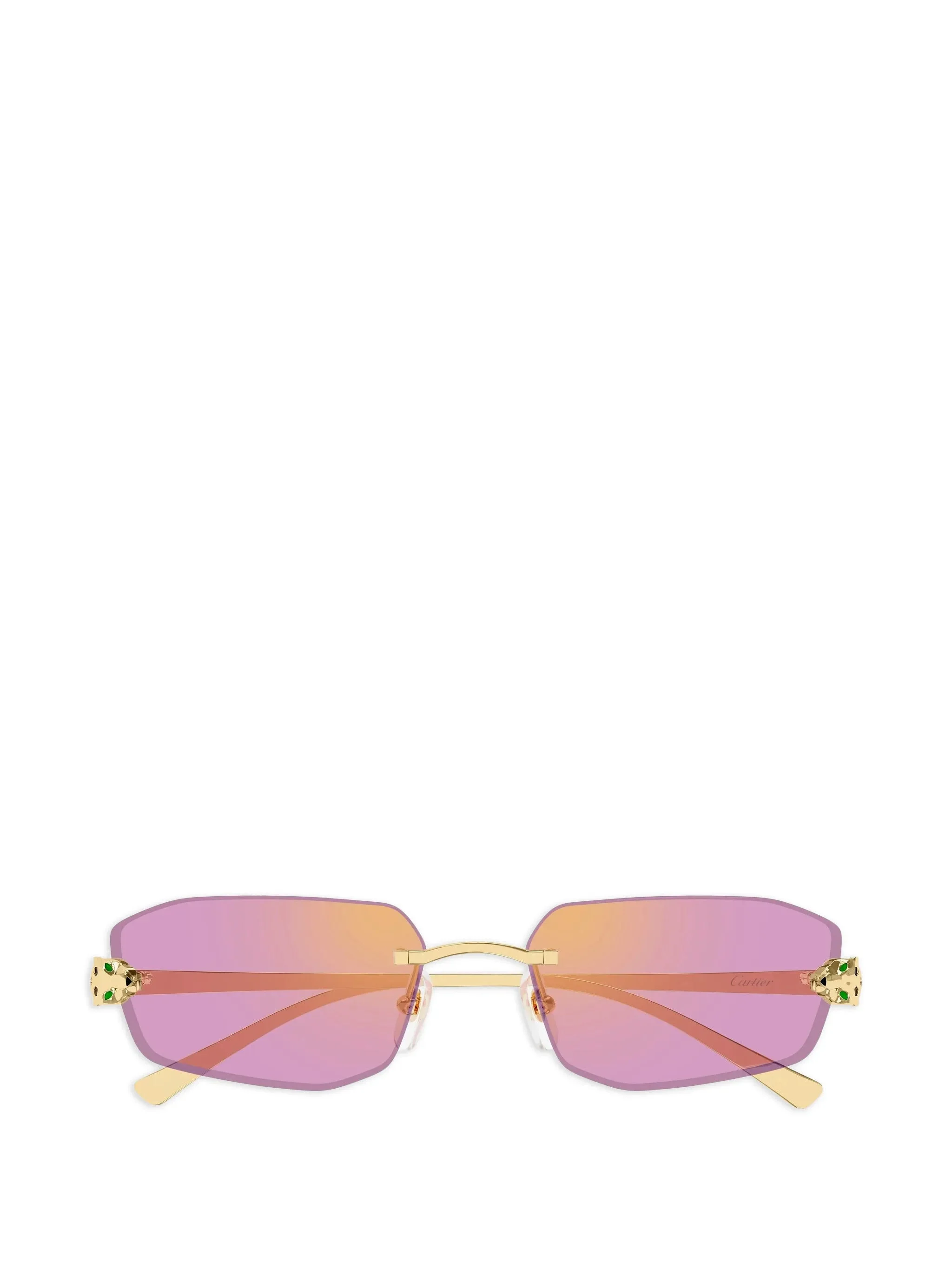 rectangle rimless sunglasses - 1