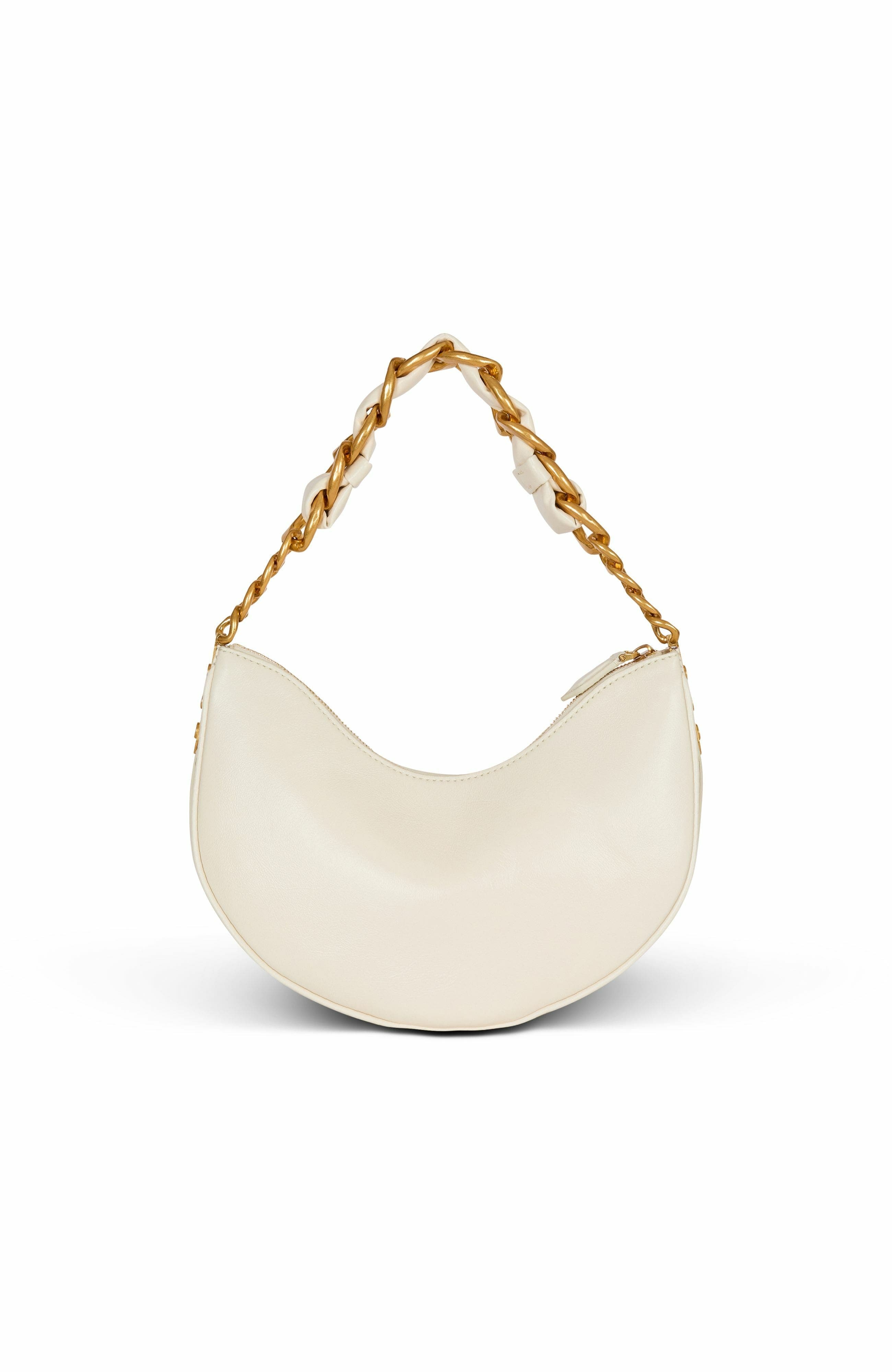 Balmain 1945 Soft Moon crinkled calfskin leather bag in White at Nordstrom - 2