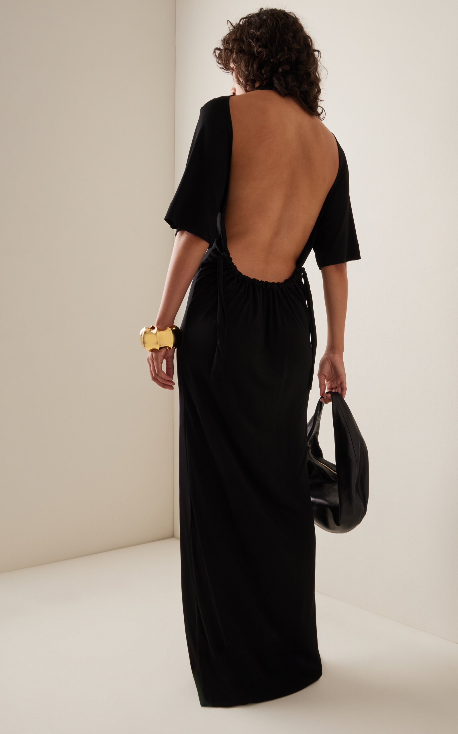 Open-Back Jersey Dress black - 3