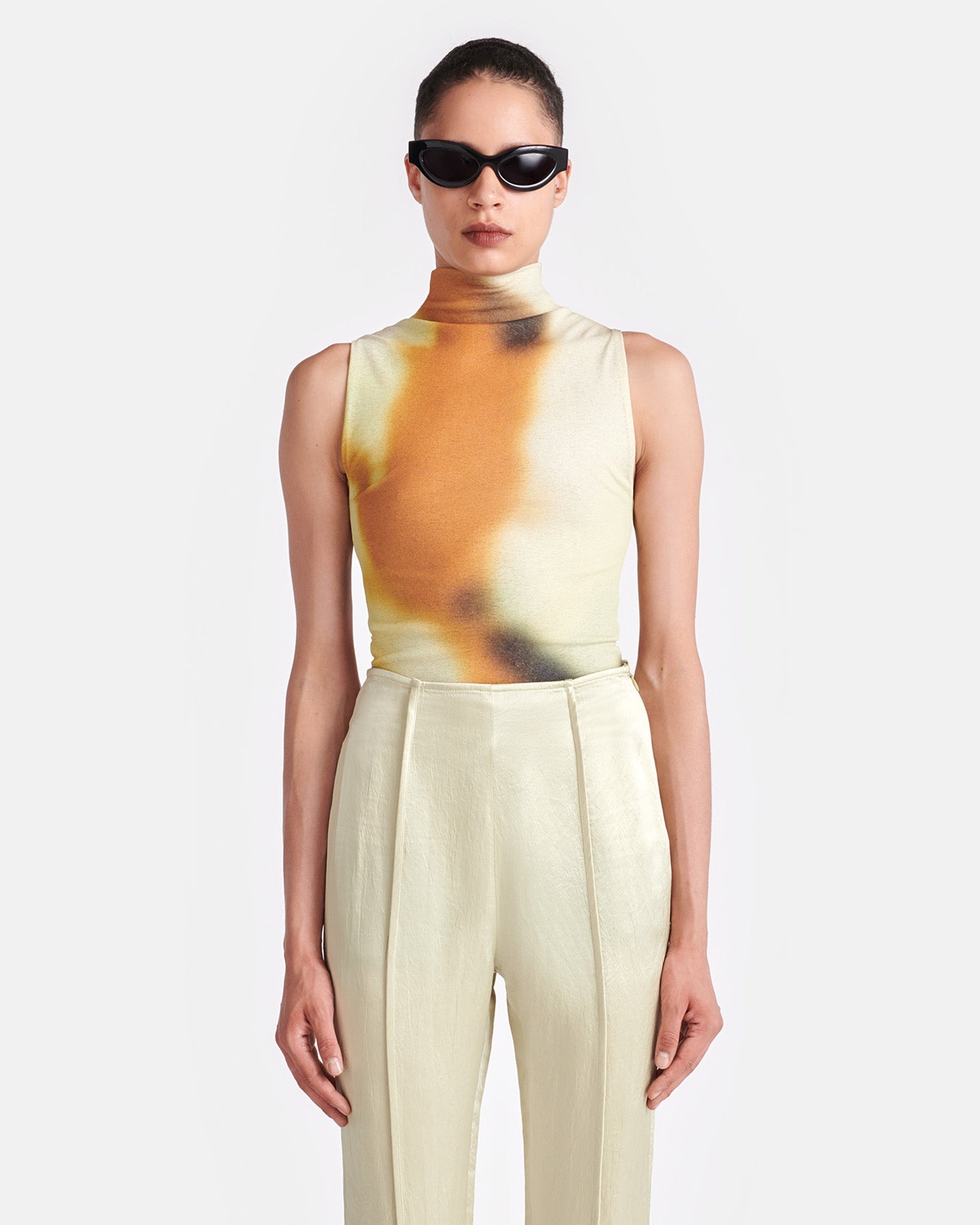 Printed Mesh-Jersey Top - 2