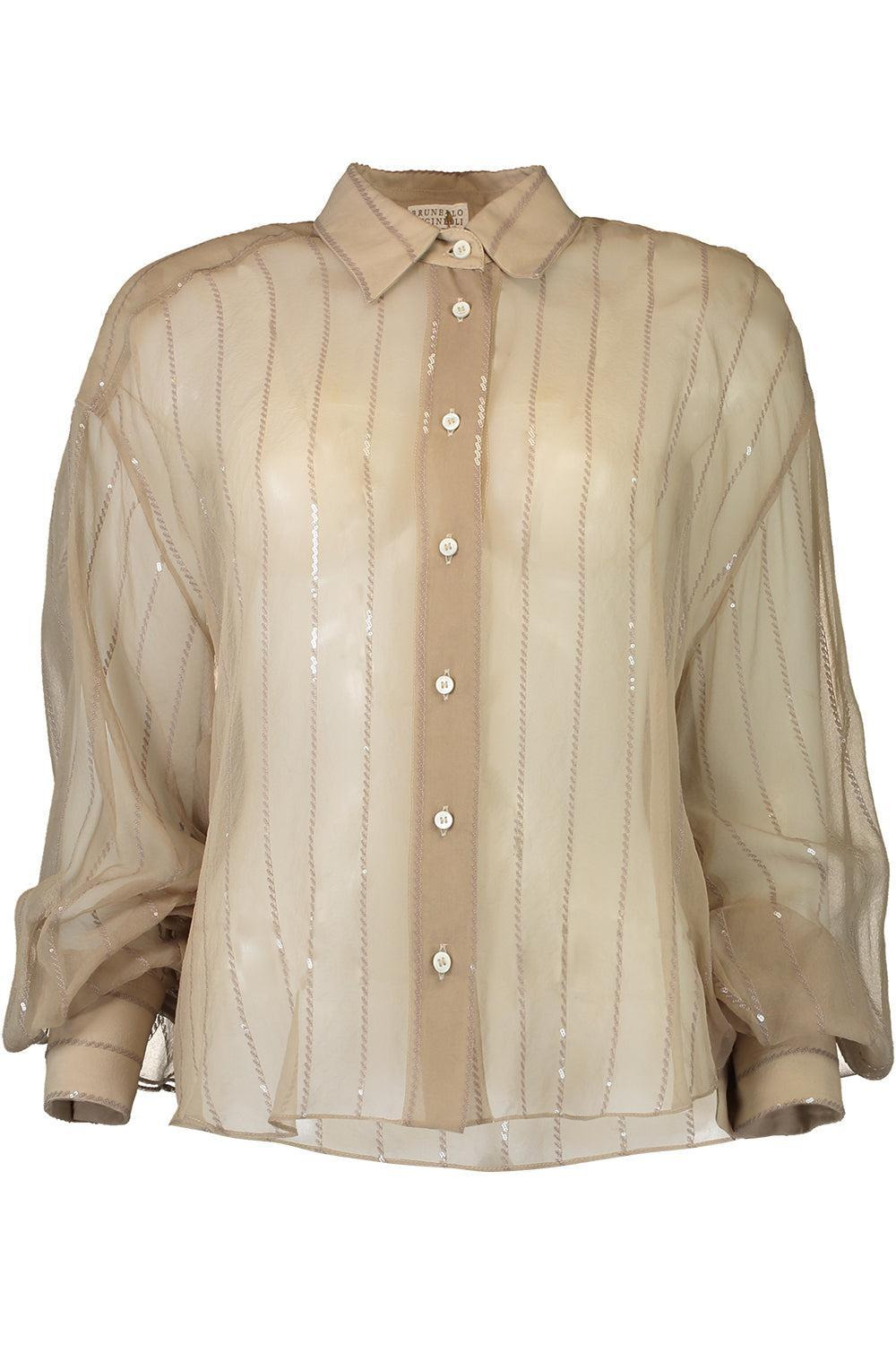 Crispy Vertical Paillette Blouse - 1
