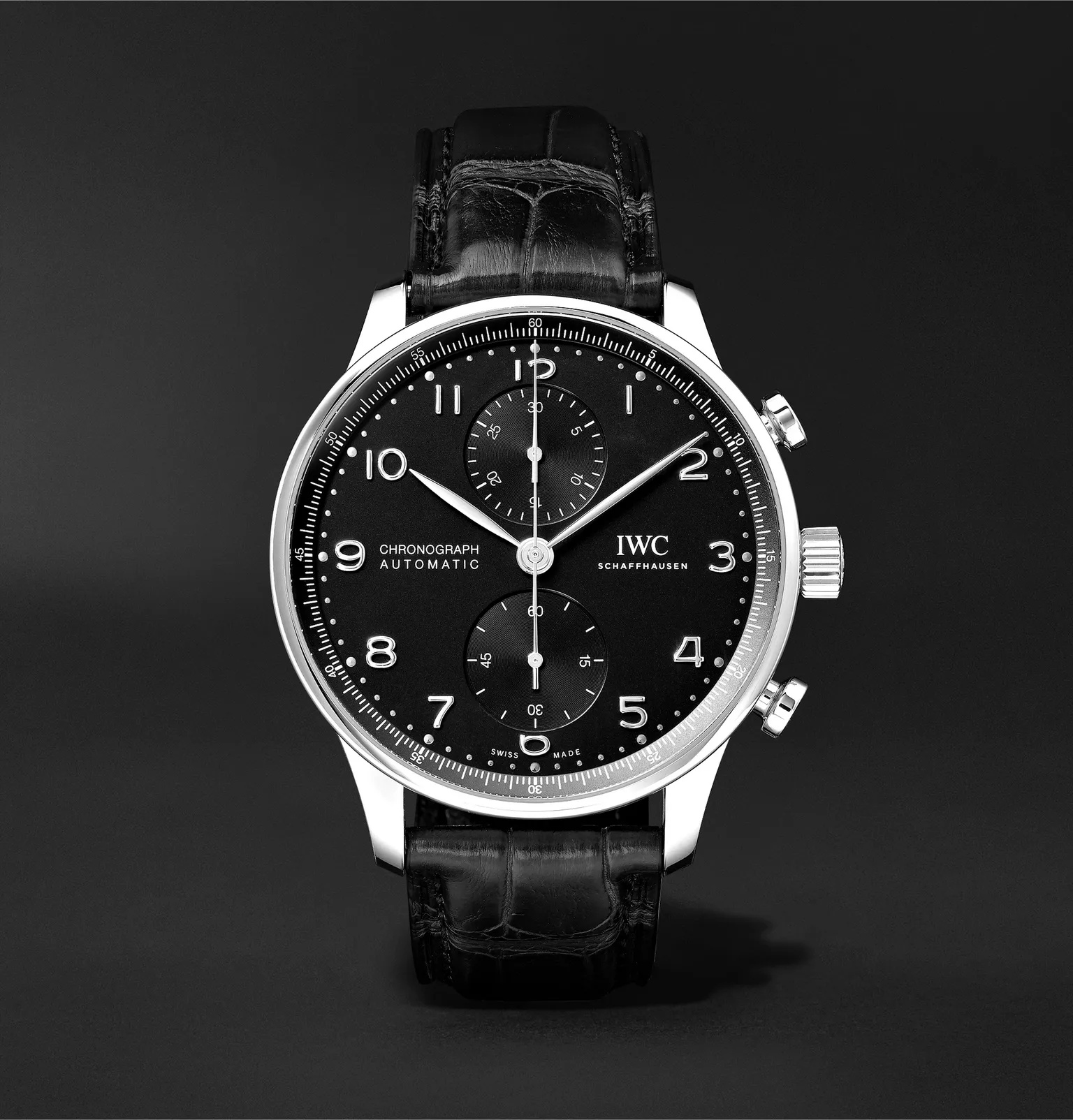 Portugieser Automatic Chronograph 41mm Stainless Steel and Alligator Watch, Ref. No. IW371609 - 1