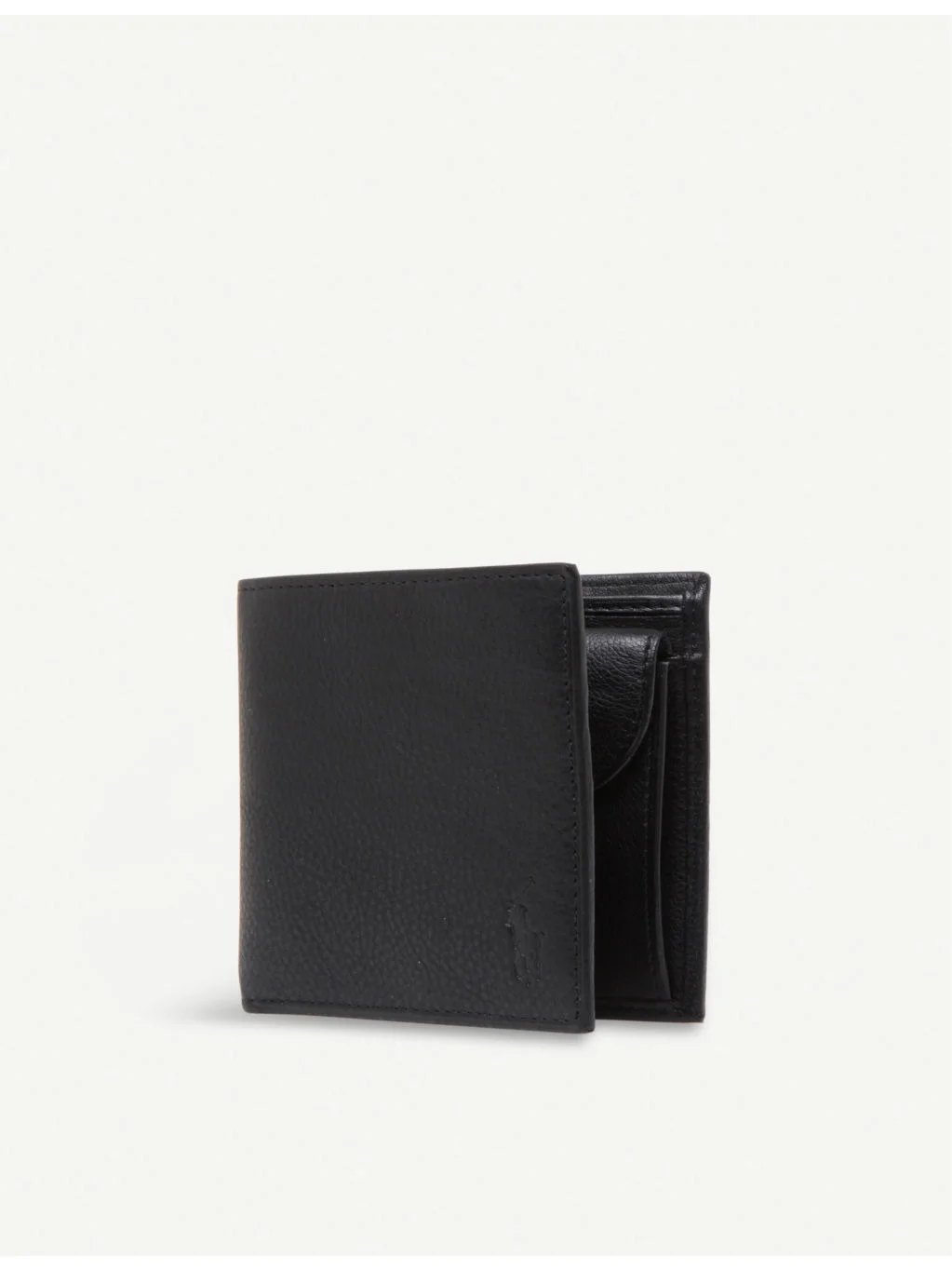 Pony-embossed coin-pocket pebbled leather wallet - 1