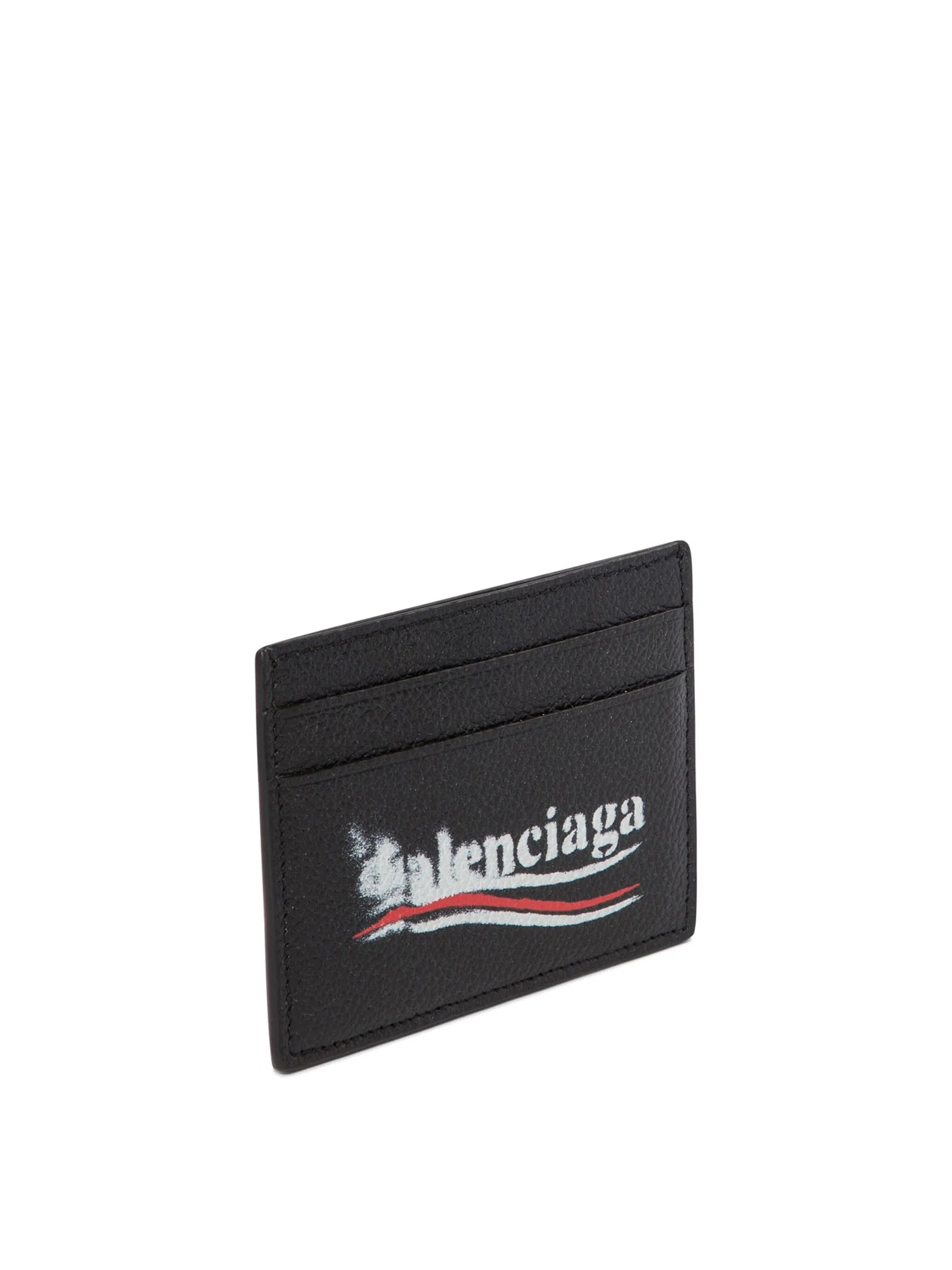 Smudged Logo-print Leather Cardholder - 2