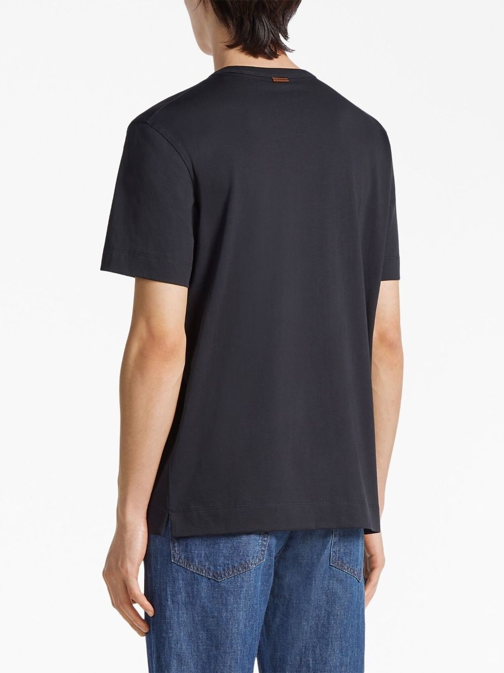 logo-embroidered cotton T-shirt - 4