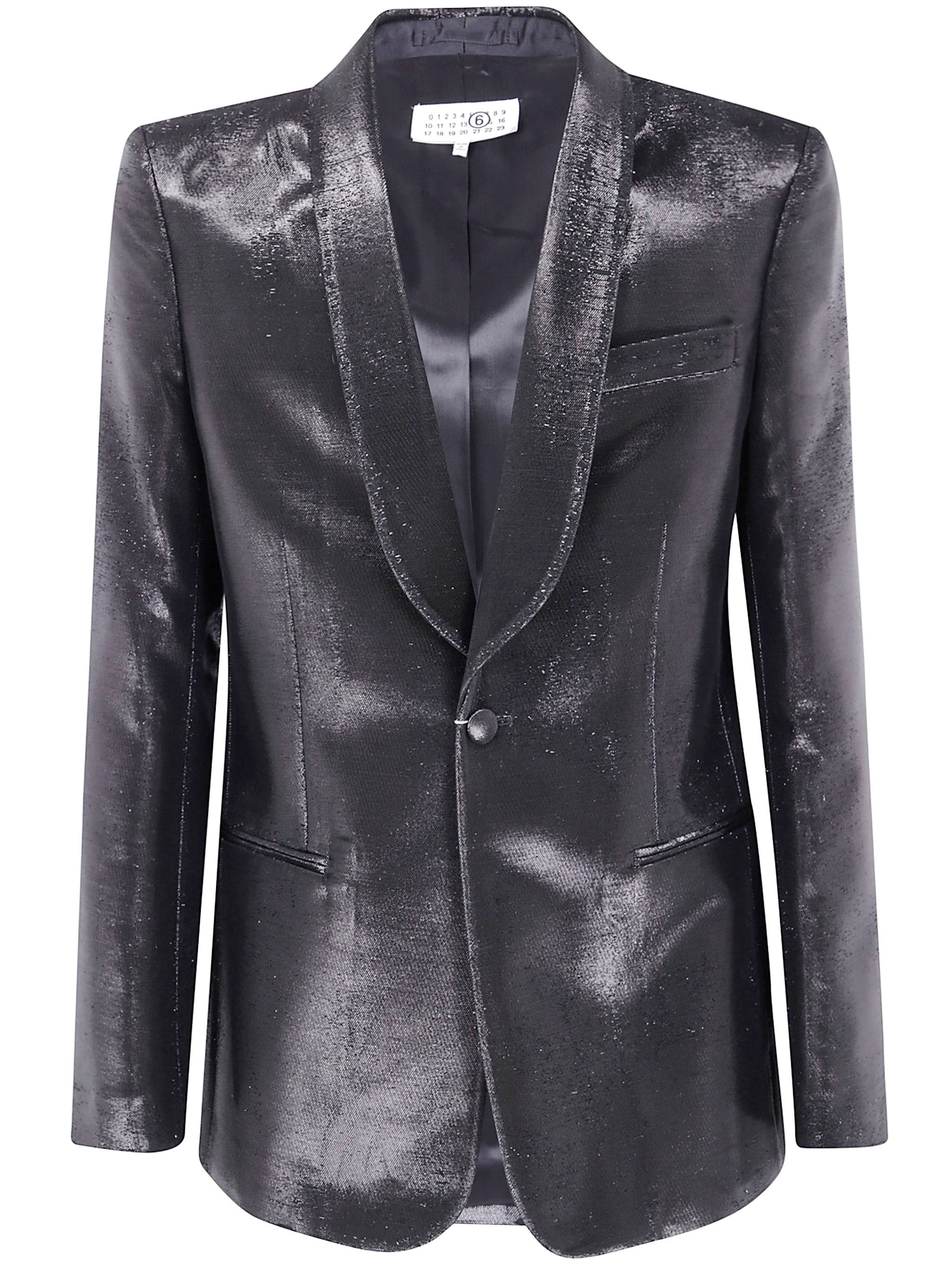 Introducing the 'JACKET' by MM6, a striking addition to your wardrobe. Crafted from an exquisite ble - 1