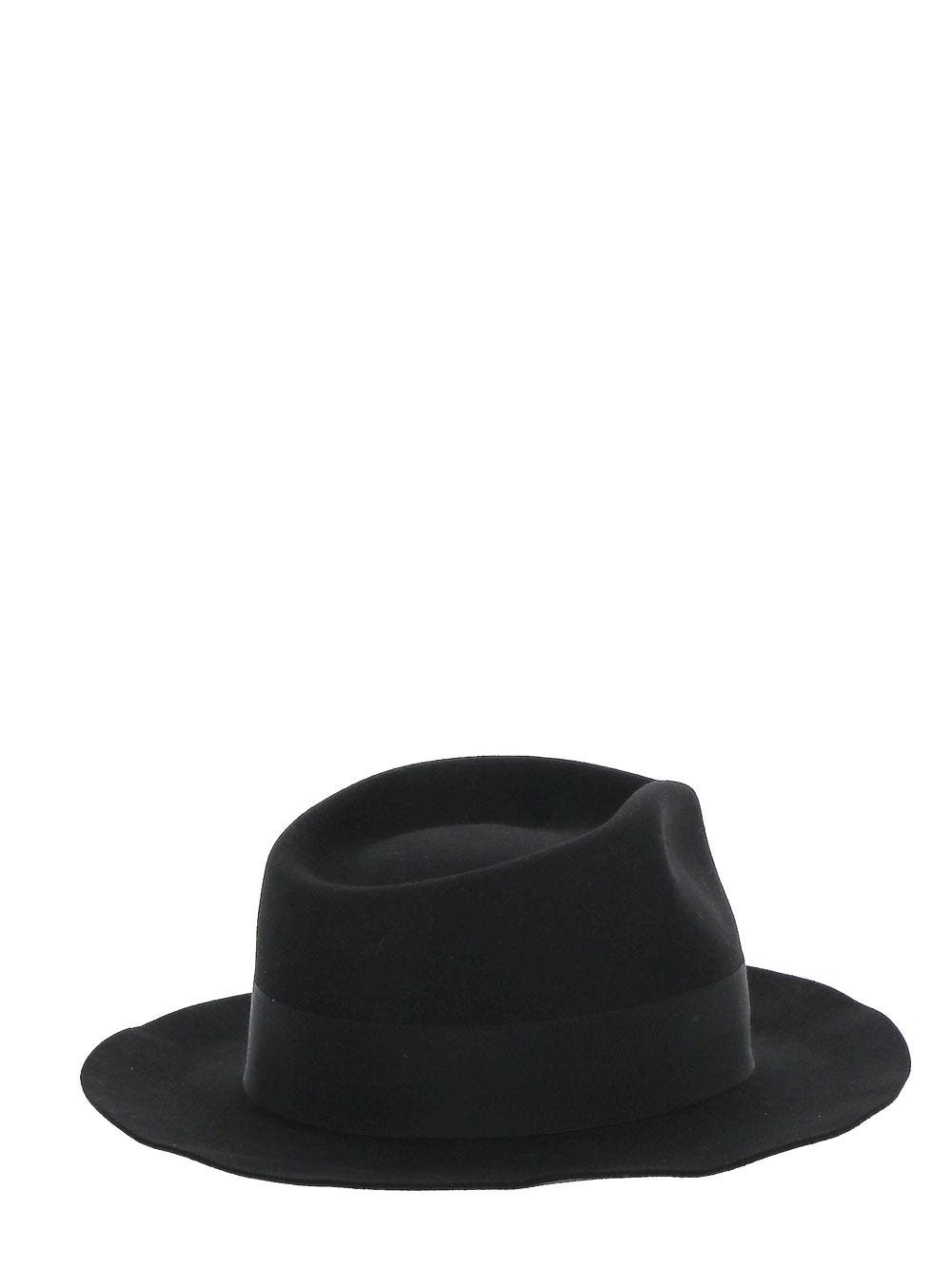 ハット Saint Laurent FW22 FEDORA (706545 3YL031000) SAINT LAURENT Fedora Hat | oluxury | REVERSIBLE