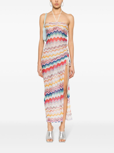 Missoni strapless zigzag midi dress outlook