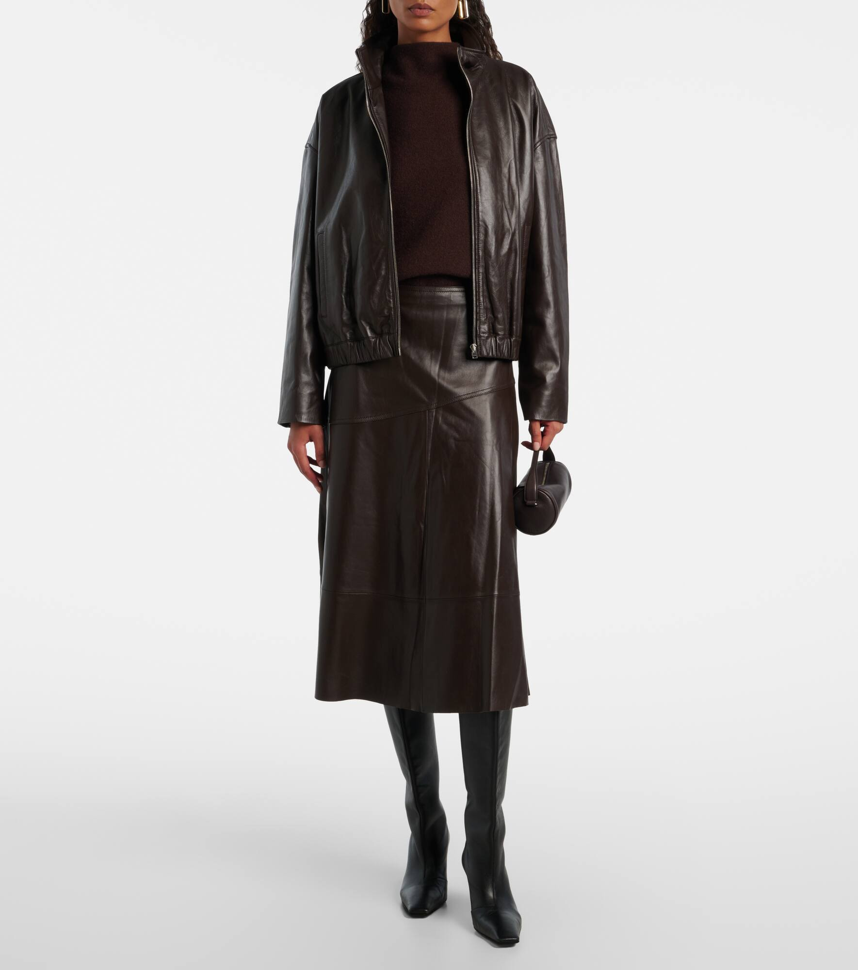 Leather midi skirt - 2