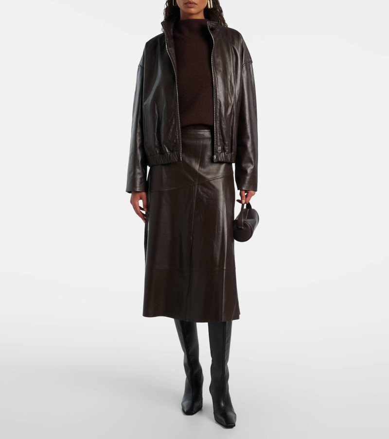 Yves Salomon Leather midi skirt outlook