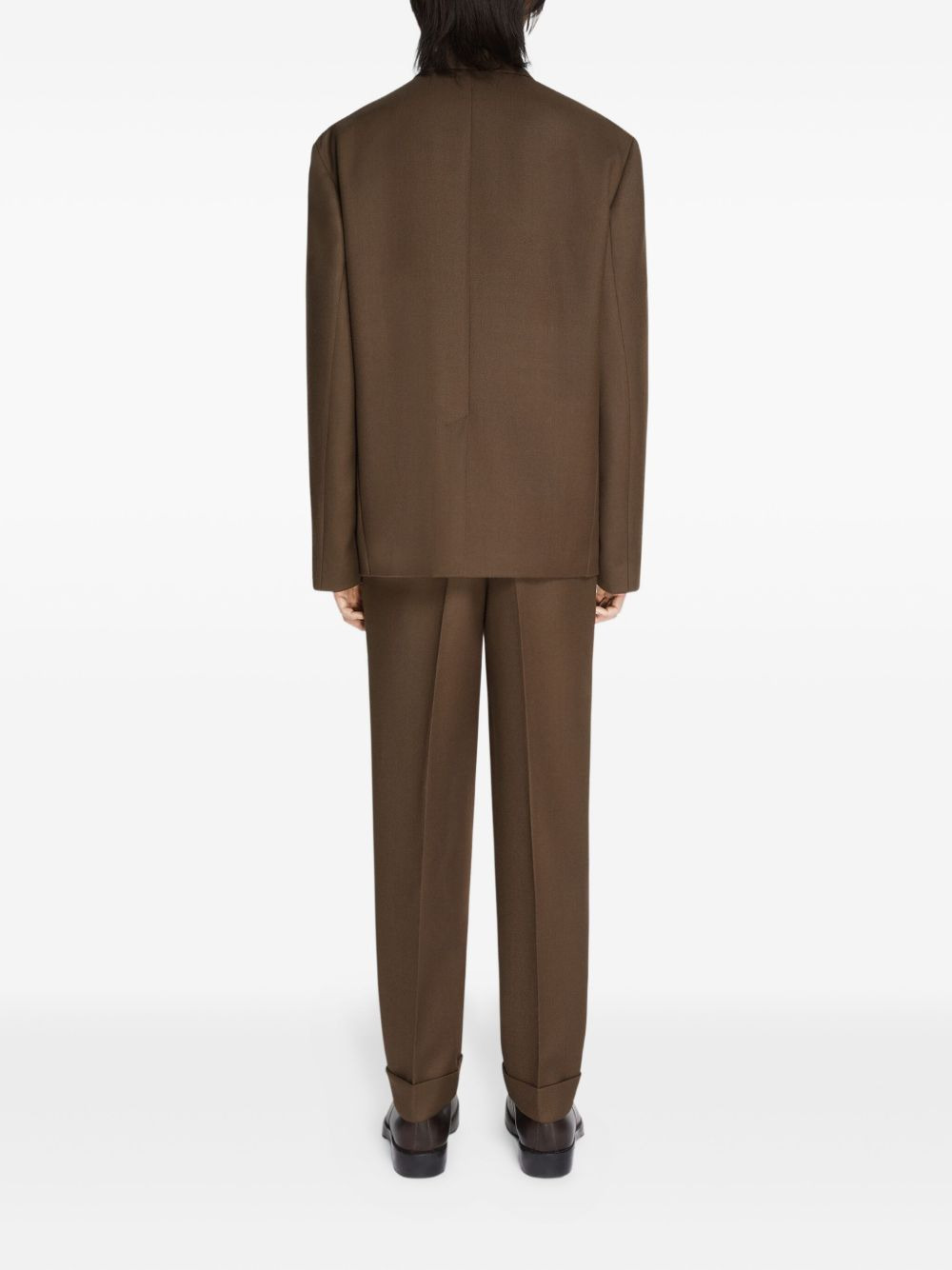 wool straight-leg trousers - 4