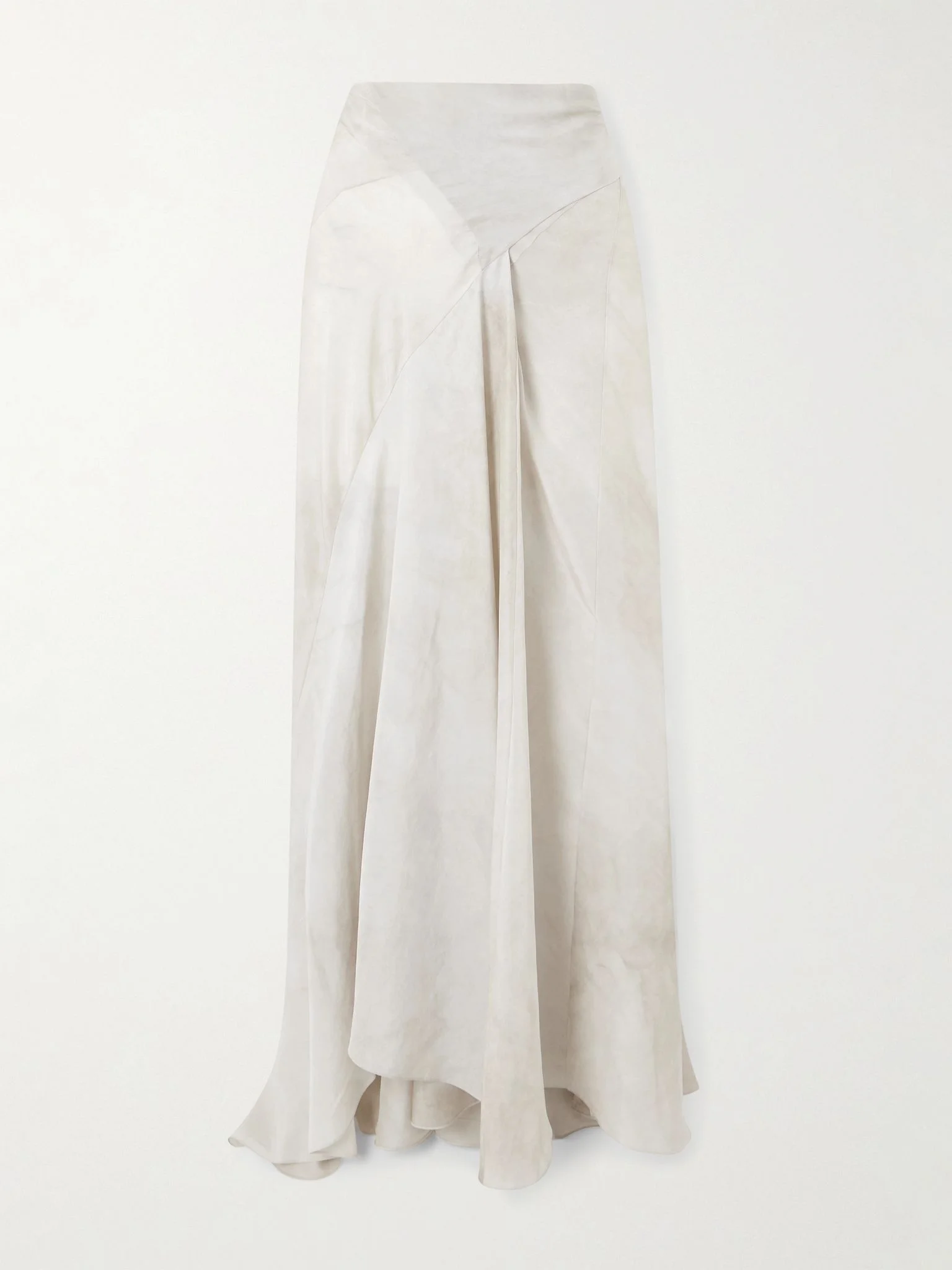 Dali asymmetric paneled silk maxi skirt Cream - 1