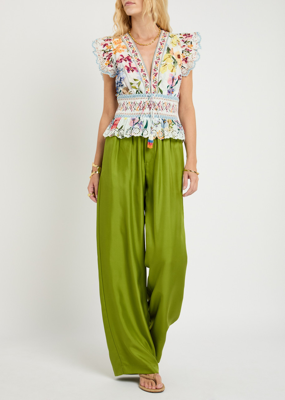 Farm Rio Greek Garden Floral-printed Cotton Blouse - 4