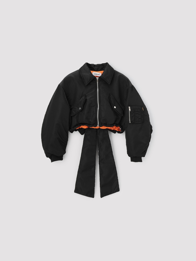 BACK RIBBON CROPPED MA-1 1