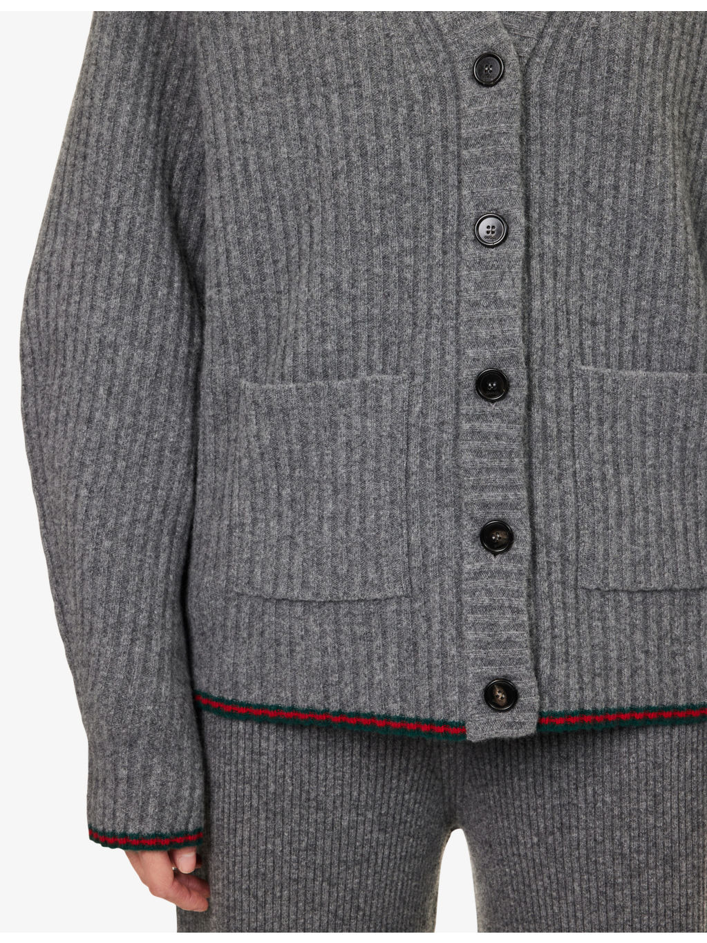 Oversized Rib Wool Knitted Cardigan - 5