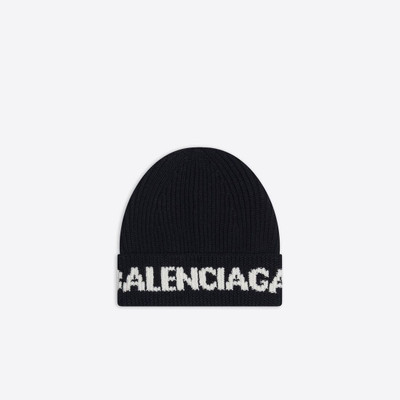 BALENCIAGA Logo Beanie in Black outlook