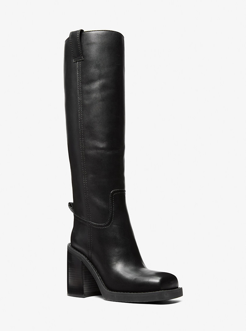 Houston Leather Block Heel Boot 1