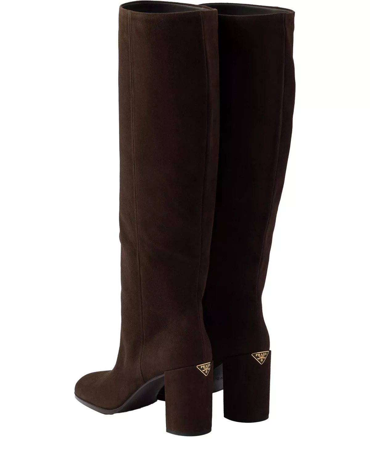 Women's Heeled Suede Boots - 4