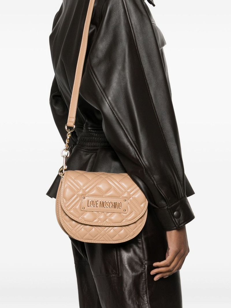 Moschino quilted logo-plaque shoulder bag outlook
