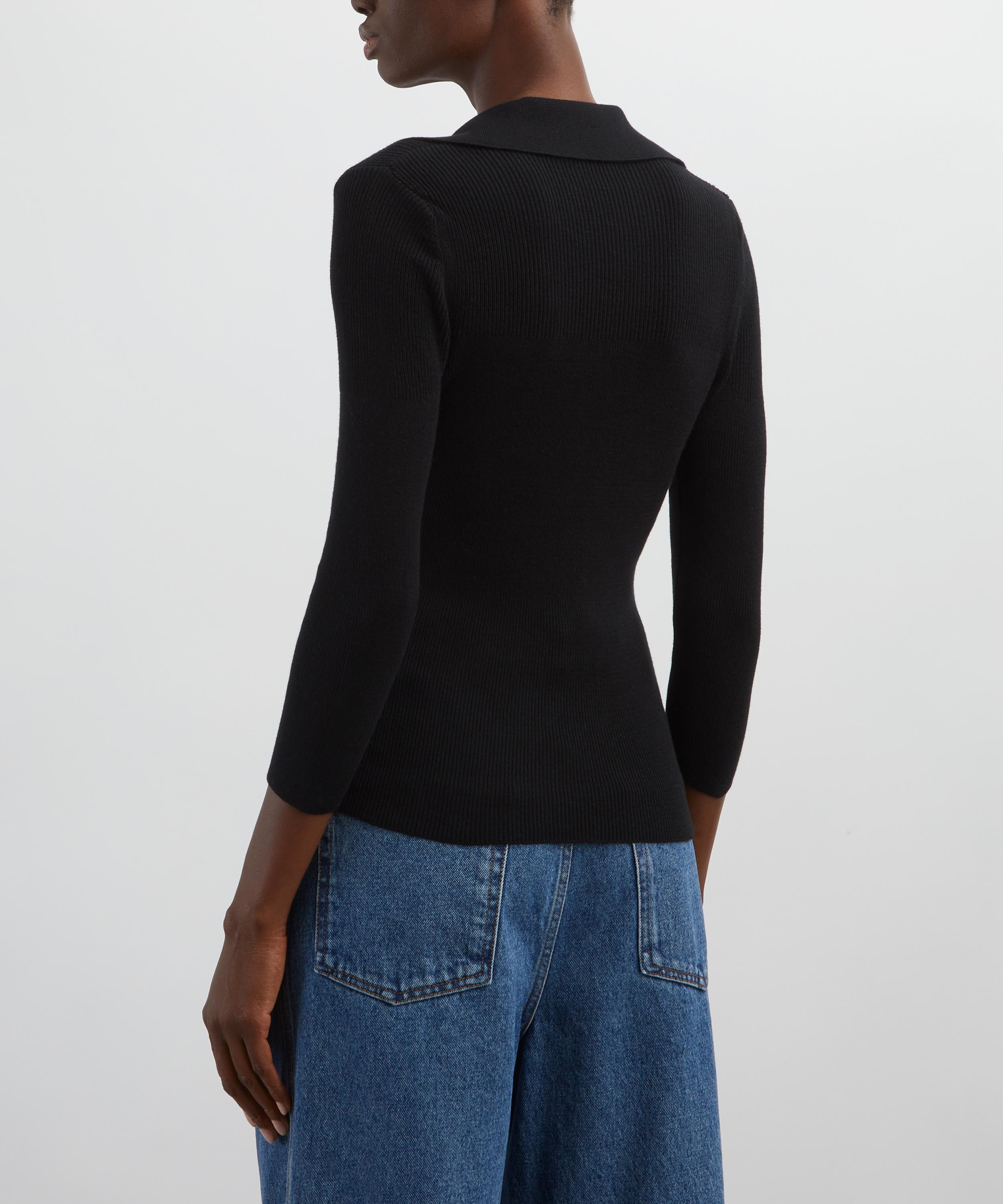 Marina Black Polo Jumper - 4