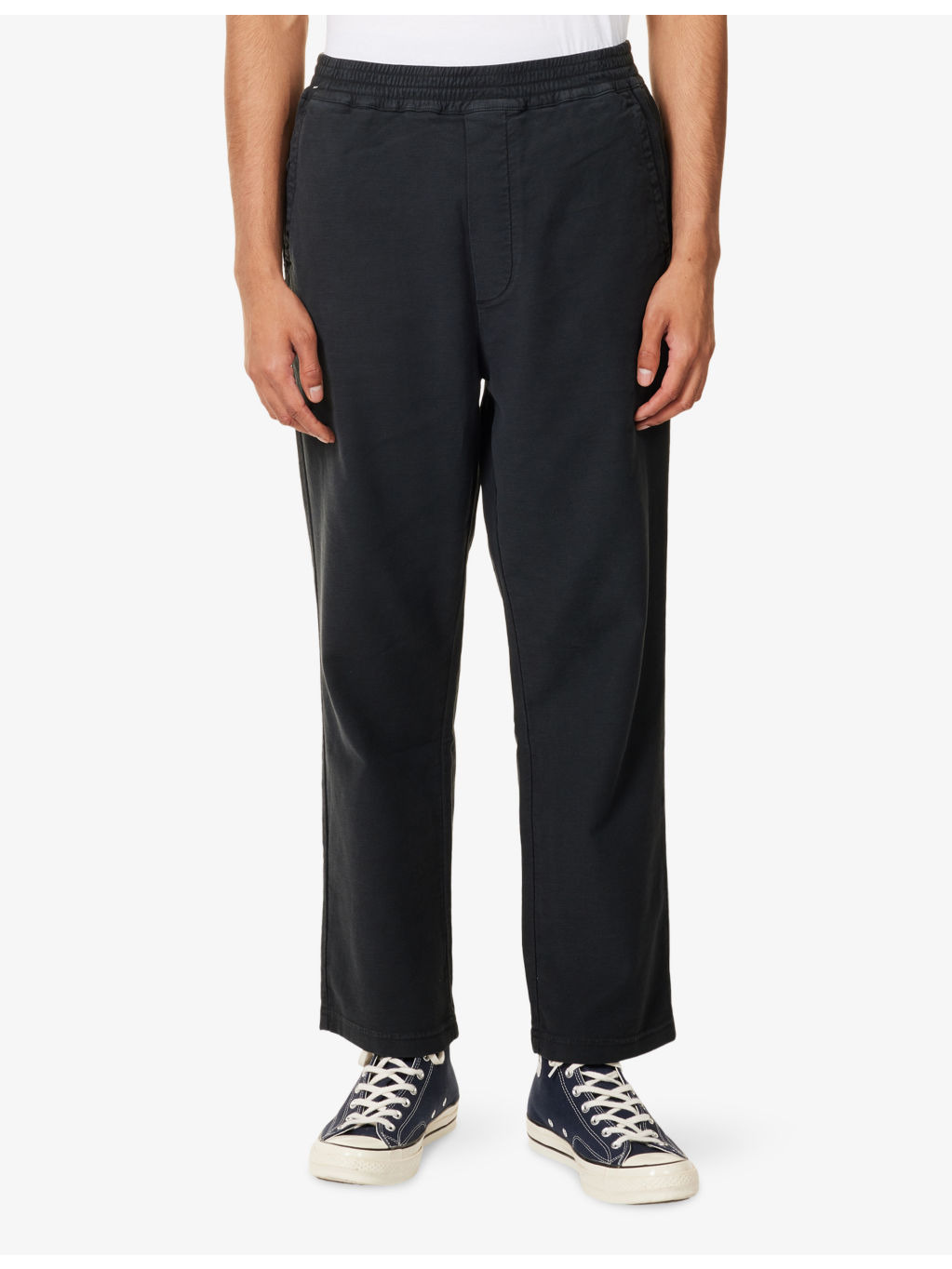 Pull On Straight-Leg Cotton-Blend Trousers - 3