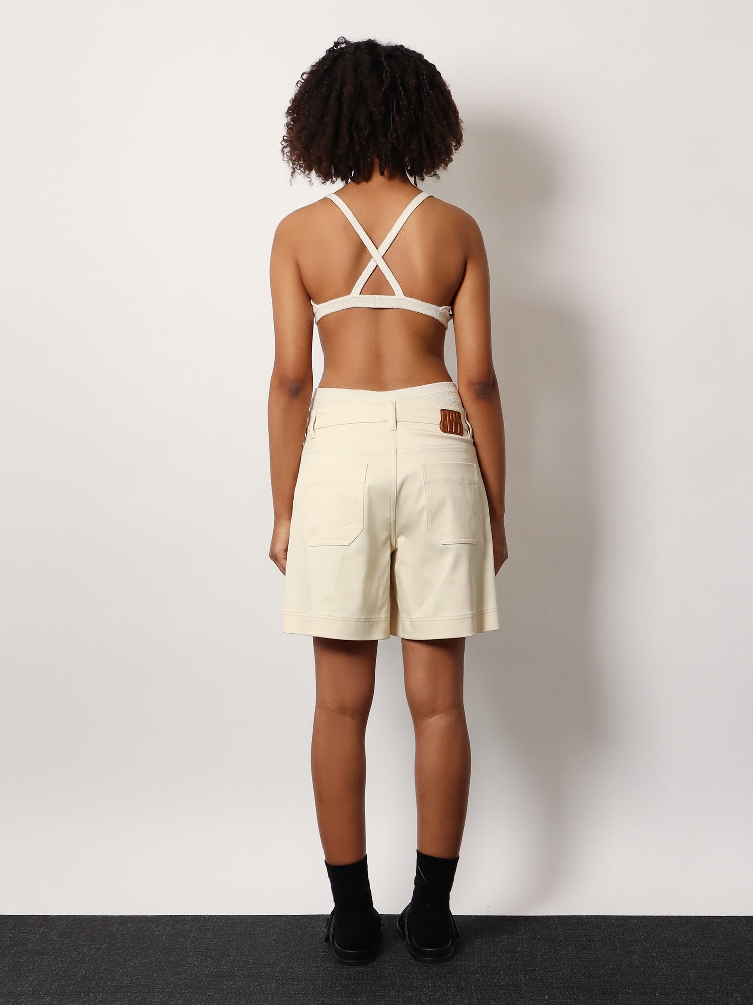 Moncler Stretch Cotton Shorts With Maxi Logo Patch - 3