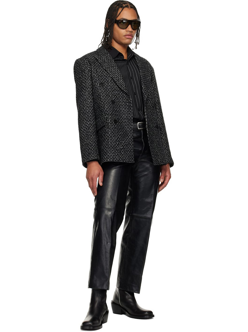 ERNEST W. BAKER Black Double-Breasted Blazer outlook