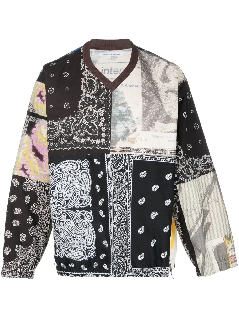 patchwork pattern-print cotton jumper - 1